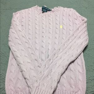 Purple Ralph Lauren cable knit sweater. Size XS.